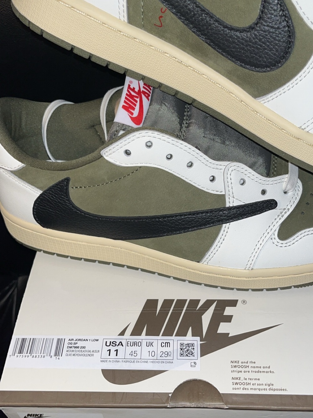 2025 TRAVIS SCOTT x JORDAN 1 LOW MEDIUM OLIVE” - Picture 4 of 13